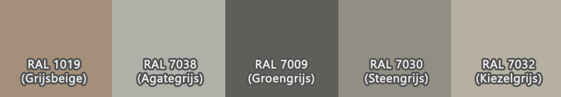 Ander grijstinten dan RAL 1019